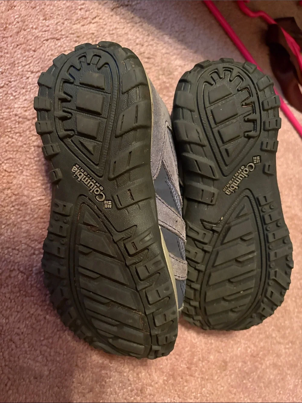 Columbia Gray and Pink Kids' Trail Sneakers